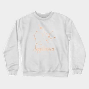 Sagittarius Zodiac Constellation in Rose Gold Crewneck Sweatshirt